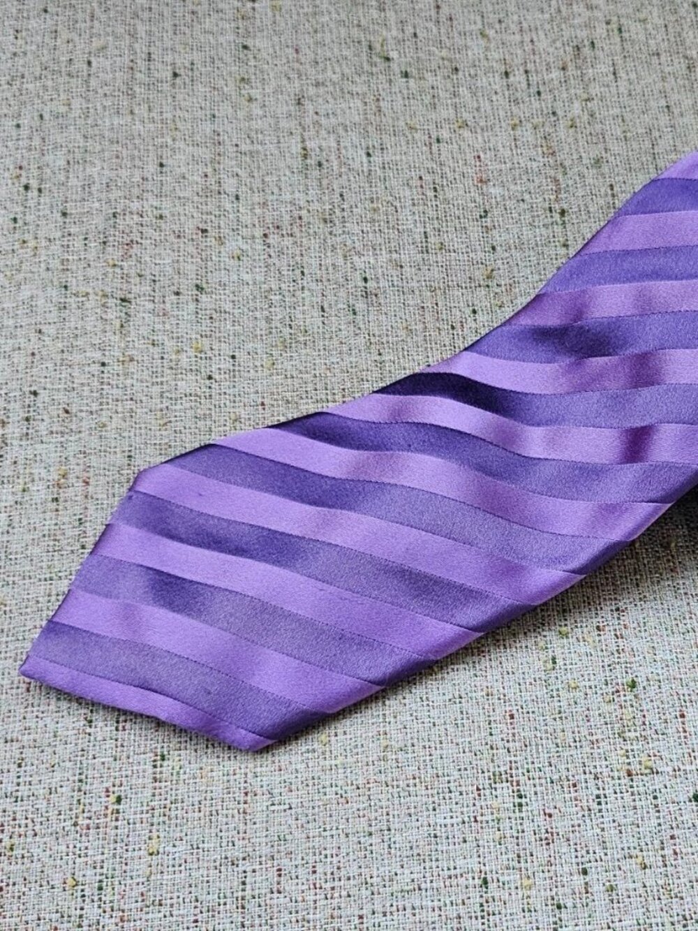 Sean John Men Tie Purple Striped Fancy Dress Shirt Necktie 100% Silk Classic Tie